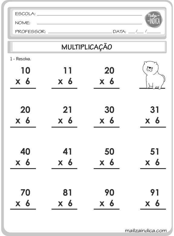 Mailzaindica - Atividade Do Ensino Fundamental De Matemática