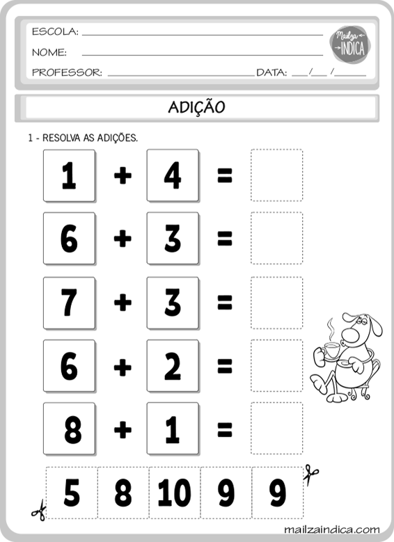 MAILZAINDICA - Atividade do Ensino Fundamental de Matemática