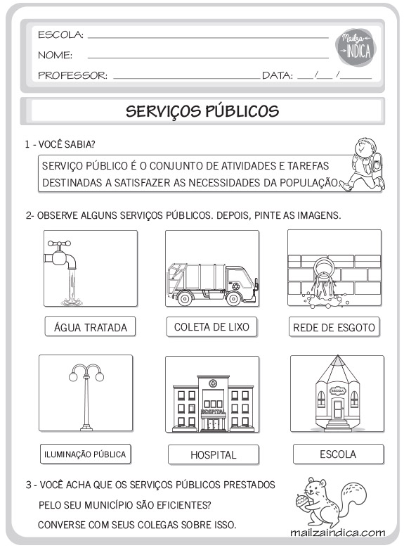 MAILZAINDICA - Atividade do Ensino Fundamental de Geografia