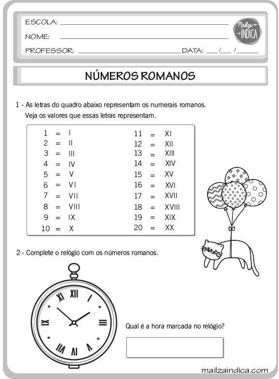 MAILZAINDICA - Atividade do Ensino Fundamental de Matemática