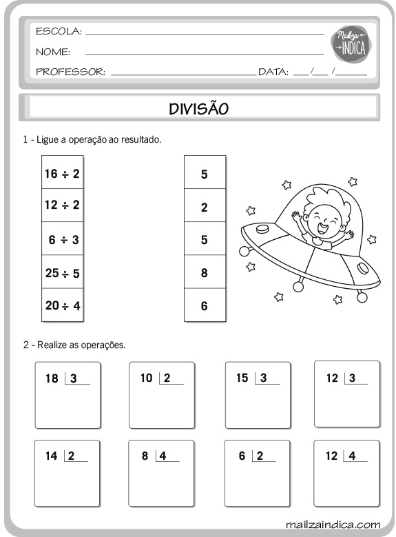 MAILZAINDICA - Atividade do Ensino Fundamental de Matemática