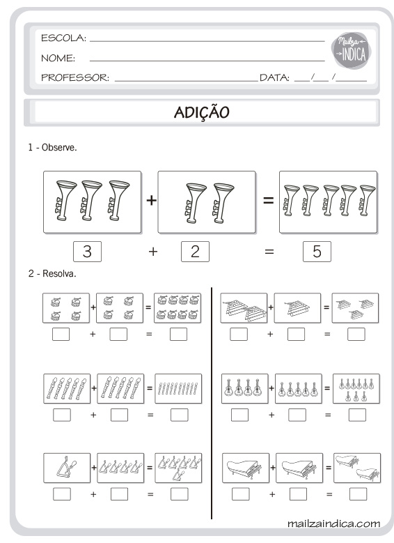 MAILZAINDICA - Atividade do Ensino Fundamental de Matemática