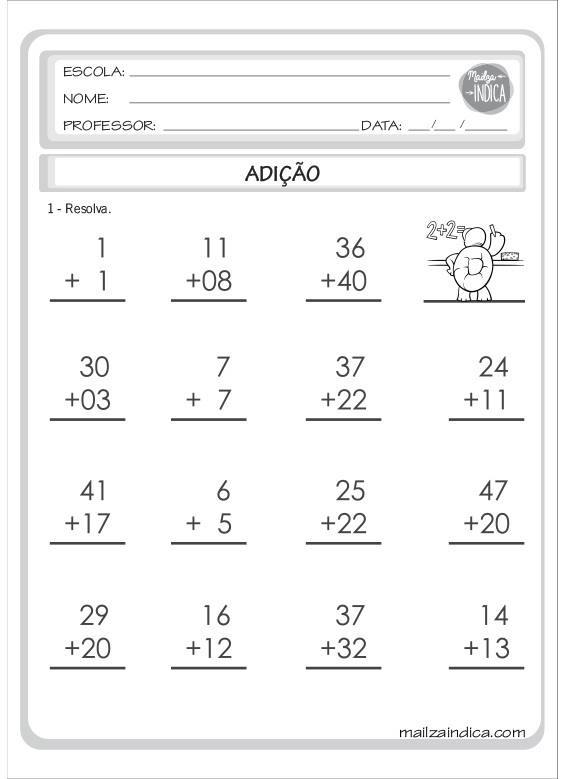 MAILZAINDICA - Atividade do Ensino Fundamental de Matemática