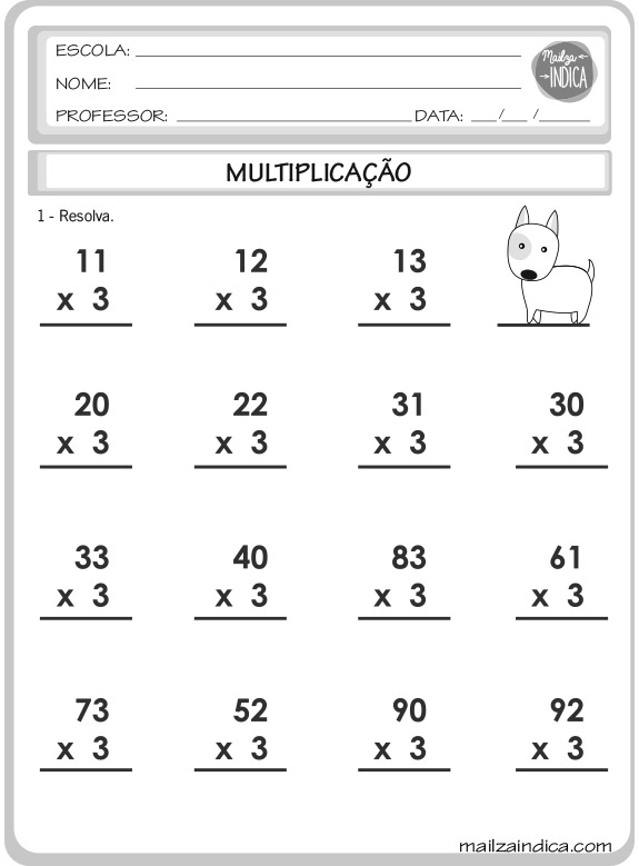 MAILZAINDICA - Atividade do Ensino Fundamental de Matemática